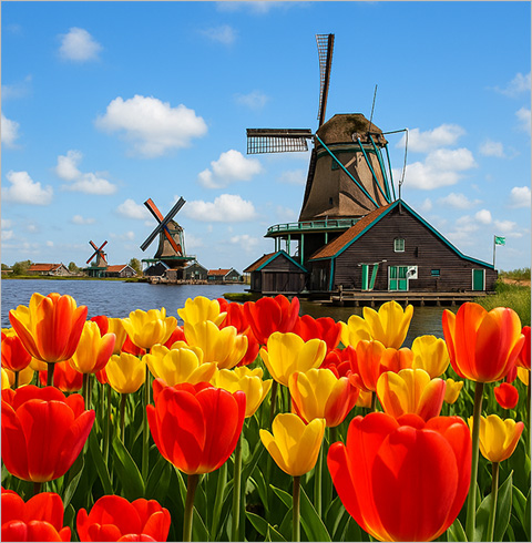 [프라이빗 단독투어]네덜란드 풍차마을 & 암스테르담 오후 투어  